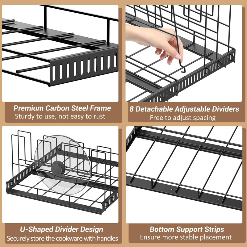 Housolution Pull Out Large Baking Tray and Cookie Sheet Organizer,