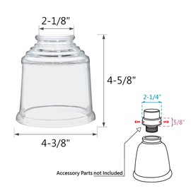 Aspen Creative 23176-60-4 Contemporary Style Clear Replacement Glass Shade, 2-1/4" Fitter Size, 4-3/4" High x 4-3/8" Diameter, 4 Pack