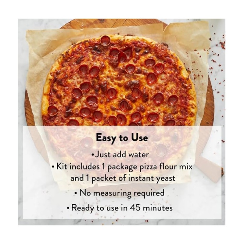 DeLallo, Italian Pizza Dough Kit, Pizza Crust Mix for Garlic