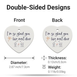 Neighbor Christmas Ornaments 2024, Neighbor Gifts, Gifts for Neighbors Women, Gift for Neighbor Friend, Ceramic Christmas Ornament