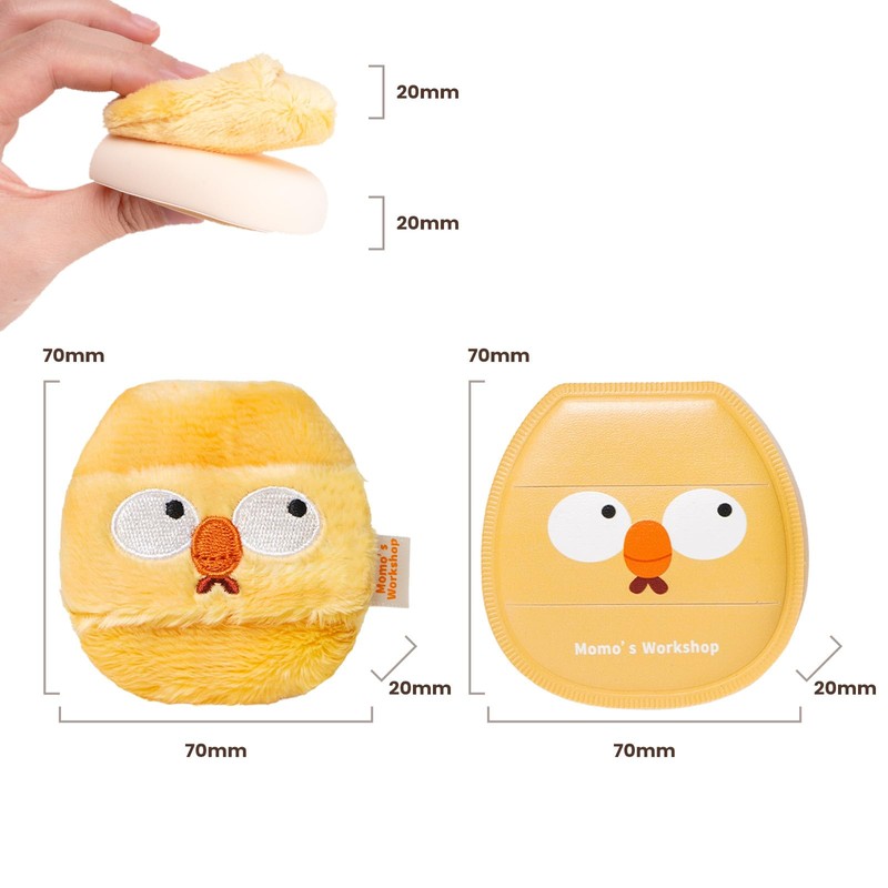 MoMo's Workshop Animal Collection 2pcs Powder Puff, Makeup Sponge for