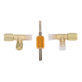 1/4in Valves Core Brass Tee Adapter Quick Coupler Access Tee Fittings for Vacuum Gauge R22 R12 R134 Refrigerant