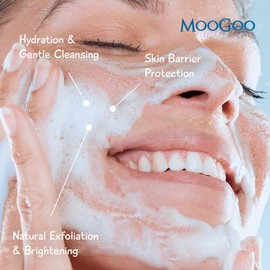 MooGoo Creamy Hydrating Face Cleanser – Natural Moisturizing Gentle Face Wash Cleanser for Women and for Men. Sulfate, SLS, Paraben and Cruelty free.