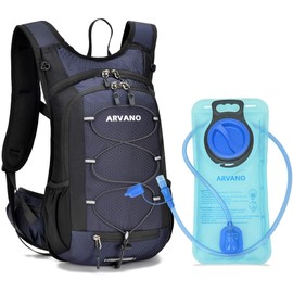Arvano Hydration Backpack Cycling Rucksack 15L Lightweight Running Backpack With Water Bladder 2L, Insulated Compartment, for Hiking, Mountain Biking, Skiing for Men Women (Arctic blue, One Size)