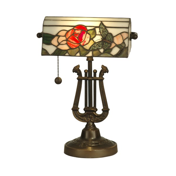 Dale Tiffany TT90186 Broadview Table Lamp, Antique Bronze and Art