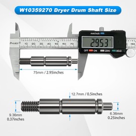 Hadwoer W10359270 Dryer Drum Shaft Replacement, Left Side Roller Shaft, Dryer Drum Support Roller Shaft Replaces AP6020387, W10359270, 1878661, 239480, etc