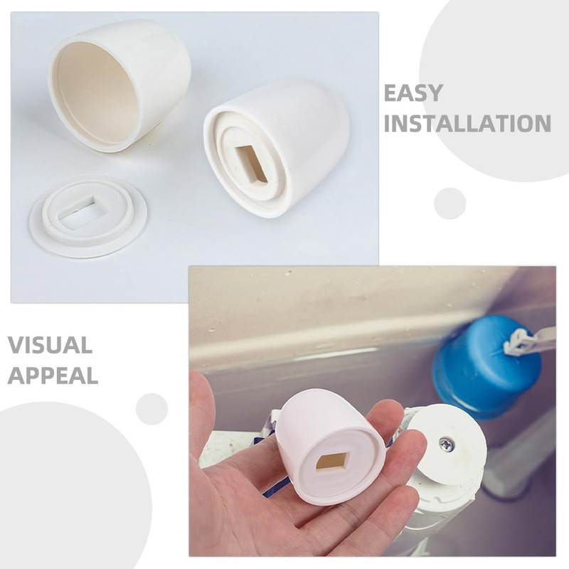 ARTIBETTER Toilet Bowl Bolt Covers 6pcs Round Plastic Caps White