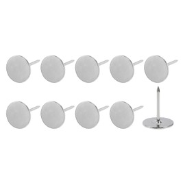 METALLIXITY Upholstery Nail Tacks (16x25x1.2mm) 40Pcs, Iron Flat Head Push Pins - for House Construction, Home Kitchen Furniture, Silver Tone