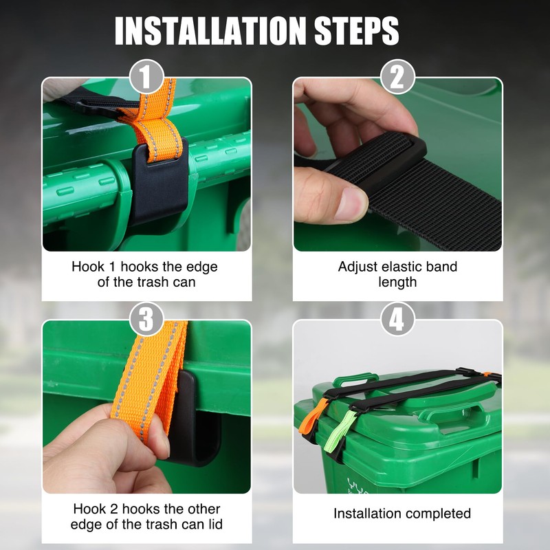 Trash Can Locks for Animals, 2 Pack Adjustable Garbage Can