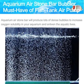 DeKago 14 Inch Aquarium Air Stones Bar - Air Stone Kit with 5 Pcs Square Oxygen Diffuser Long Bubble Release Mineral Airstones for Fish Tank Pumps DWC Bucket Reservoir Pond