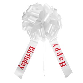 PATIKIL Big Car Pull Bow 25 Inch, Metallic Giant Bow Ribbon for Car Decoration Birthday Present Wrapping Decor, White