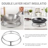 Angoily Wok Ring Rack Stainless Steel Double Layer Wok Pot