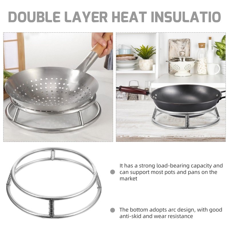 Angoily Wok Ring Rack Stainless Steel Double Layer Wok Pot