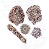 Royal Kraft Intricate Motif Leaf and Floral Wood Stamps for