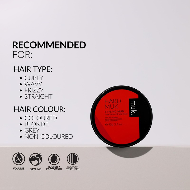 Muk Haircare Styling Mud - Hard Hold, Low Sheen Finish