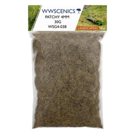 WWScenics | 4mm Patchy Static Grass |30g | WSG4-038 | Realistic Model Scenery Material
