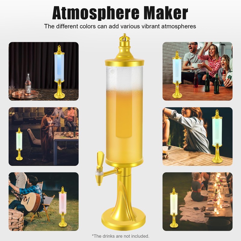 BEACCOSS 3L Capacity Beer Tower Beverage Dispenser - Ideal for