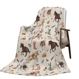 Nmbvcxz Horses Fleece Blanket 50"x40"