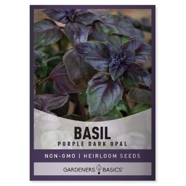 Basil Seeds for Planting Herbs Purple - (Purple Dark Opal) Heirloom Non-GMO Herb Plant Seeds for Home Herb Garden Indoors, Outdoors, and Hydroponics by Gardeners Basics