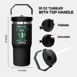 30 Oz Golf Tumbler Gifts for Men, golf cup Gift Golfing Lovers, Stainless Steel Insulated Golf Mug with Handle and Straw Gifts for Birthday, Fathers Day, Christmas