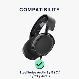 kwmobile 2X Ohrpolster kompatibel mit SteelSeries Arctis 3 / Arctis 5 / Arctis 7 / Arctis 9 / Arctis 9X Polster - Kopfhörer Polster aus Kunstleder für Over Ear Headphones