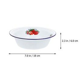 COLLBATH Enamel Basin Pasta Bowls White Dinner Plates Water Pitcher Filter Cereal Bowl Round Tray Basket Tray Salad Container Food Containers Soup Bowls Vintage Food Pot Thicken Enamelware