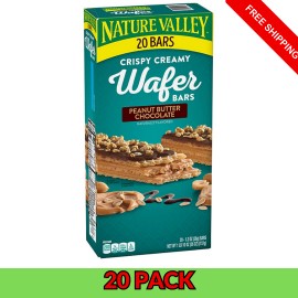 Nature Valley PB Chocolate Wafer Bars 20 Pack Snack Crispy Creamy 2-Layer