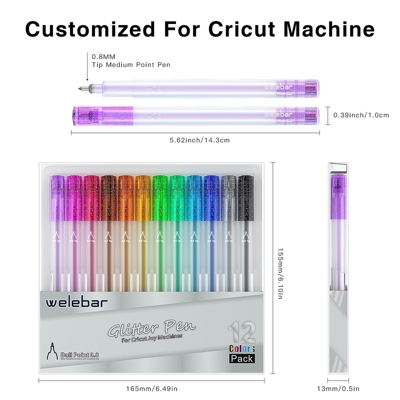 Welebar Glitter Gel Pens for Cricut Joy and Joy Xtra,