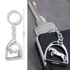 Sterll Solid Oxidised 925 Sterling Silver Key Pendant Horse Stirrups,,