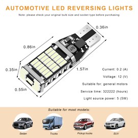 ZNDAW 4 PCS LED Reverse Lights, 6500K High Brightness T15 4014 45SMD Turn Signal Bulbs, Canbus Error Free LED Replacement Bulbs Brake Stop Cargo Backup Lights for Most Vehicles (Ice Blue)