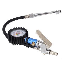 Hililand 0-12 Bar Self clamping Tire Inflator with Air Pressure Gauge Tire Pressure Gun Self-Clamping Tyre Pressure Gun with Air Pressure Gauge Air Compressor Tyre Inflator Attachment