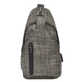 Nupouch Sonoma Antitheft Crossbody Bag with Pickpocket Protection & USB Charging, Lightweight Pack for Hiking & Everyday Wear, Regular Black/White Tweed