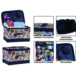 Everything Mary Sewing Case Navy with Multi floral Print EVM12861-2
