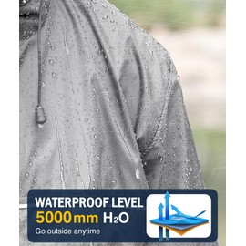 SWISSWELL Rain Jacket Men Waterproof Windbreaker, Lightweight Hooded Raincoat for Daily Casual