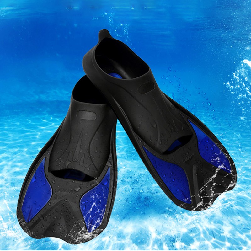 Men Women Swim Foot Fins Swimming Diving Open Heel Adjustable