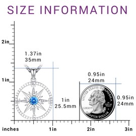 Eusense Compass Necklace for Women Men Sterling Silver 925 Compass Pendant Compass Jewelry Womens Mens Compass Necklaces Gifts for Birthday Graduation Anniversary Valentine, Sterling Silver,