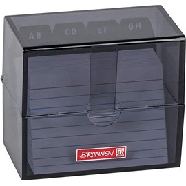 Brunnen 102058090 Index Box 8.5 x 7.5 x 4.8 cm (for A8 Index Cards), Polystyrene, Onyx, Colour Code