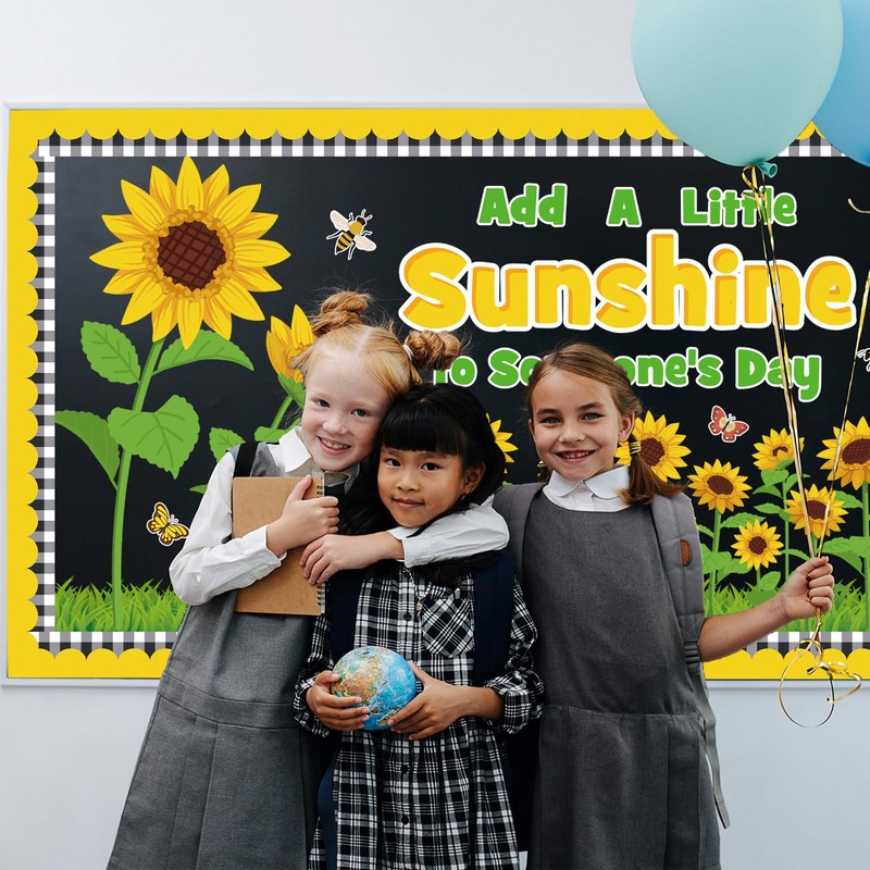 Spring Sunflower Bulletin Board Decorations Set, Spring Flowers Classroom Decoration