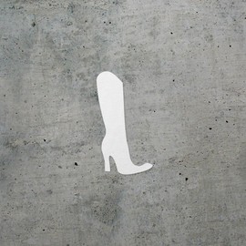 Decal Stickers of Shoe Silhouette (White) (Set of 2) Luxury Weatherproof Vinyl Decal Stickers for Laptop Desktop Smartphone Car Dirt Bike Wall Room Mason Jar Bathtub Door - BICVER1e46731WHW19Y24