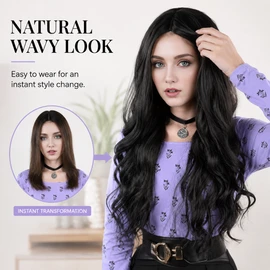 Long Purple Braided Ponytail Wig for Cosplay – Synthetic Clip-On Hairpiece for Halloween, Anime Costumes & Themed Parties