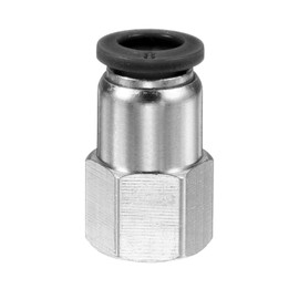 sourcing map Push to Connect Fittings 8mm Tube OD x 1/4" NPT Thread Female Straight Pneumatic Tube Fittings PCF8-N02 Quick Connect Air Line Fittings Air Hose Fittings, Black