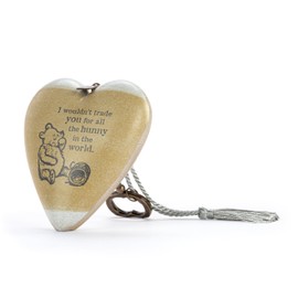 DEMDACO Art Hearts Collection I Wouldn't Trade You for All The Hunny in World Pooh Golden 3.5 x 3.5 Metal Art Heart with Decorative Key
