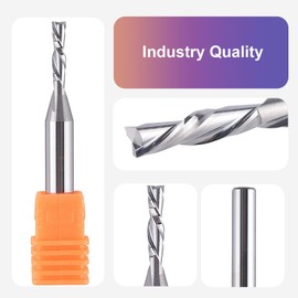 SpeTool 1/4 Inch Shank Down Cut Spiral Router Bit, 1/8 Inch Cutting Diameter, End Mill, 1/2 Inch Cutting Length, HRC55 Solid Carbide CNC Router Bits for Woodworking