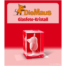 GLASFOTO.COM, The Mouse, Crystal Glass Interior Engraving in Premium Quality (Cuboid 40 x 60 x 40)