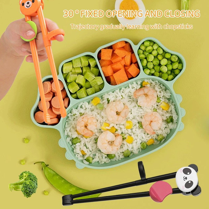 Reusable Chopstick Aids (2 Pairs) - Plastic Chopsticks Made for