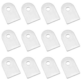 TAODAN 12PCS Welded Straight Piece Iron Ear 20x30mm Door Window Fitting Fixing Piece Furniture Connection Round Hole Ear Piece for Shock Absorbing Frame Light Bar Frame Steel Welding Accessories