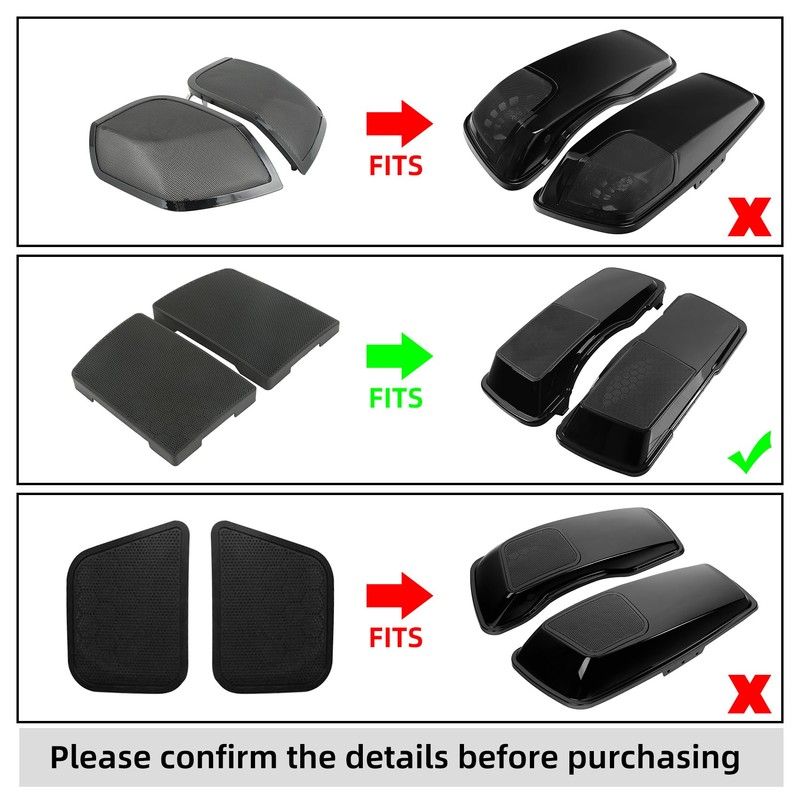 XMT-MOTO Saddlebag Lid Speaker Grill Sets fits for Harley Davidson