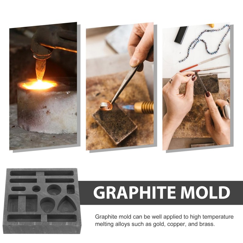 Operitacx Graphite 3.93X3.93X0.78 Inch Reusable Casting for Metal Jewelry Melting