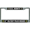 U.S. Army 16th Military Police Brigade Chrome License Plate Frame