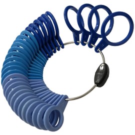 UK Finger Sizer Ring Gauge (B) : British Sizes A-Z +6 Plastic 32 Piece (40)